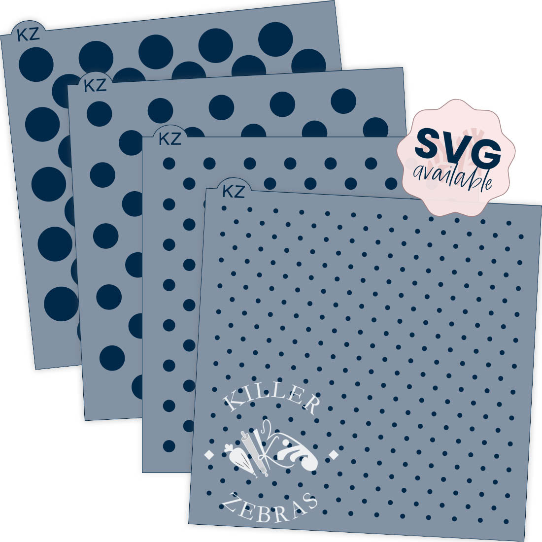 5.5 x 5.5 Stencil Polka Dots – Cookie Stencil