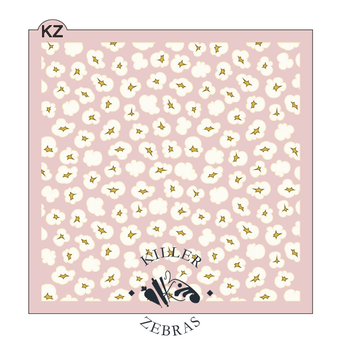 5.5 x 5.5 Stencil Popcorn 2 Part Stencil