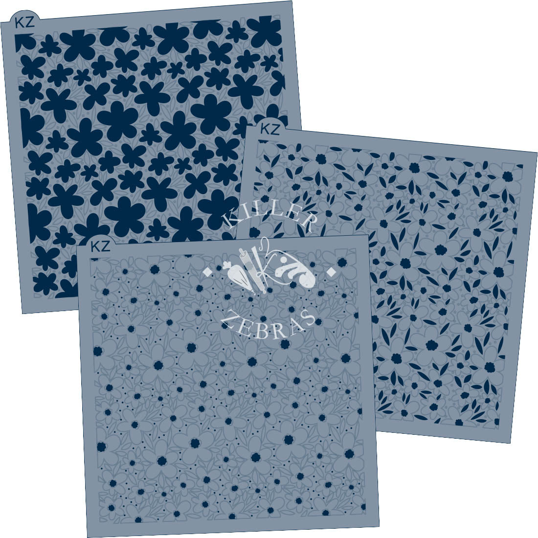 5.5 x 5.5 Stencil Poppies – Layered Cookie Stencil