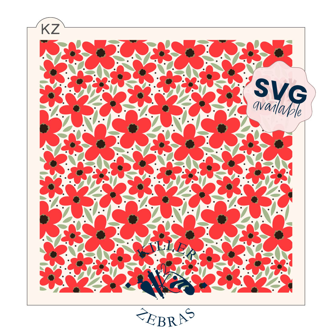 5.5 x 5.5 Stencil Poppies – Layered Cookie Stencil