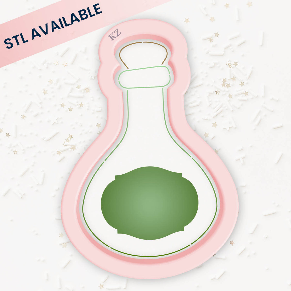Potion Bottle (Style 1) – Cookie Cutter &amp; Stencil Set