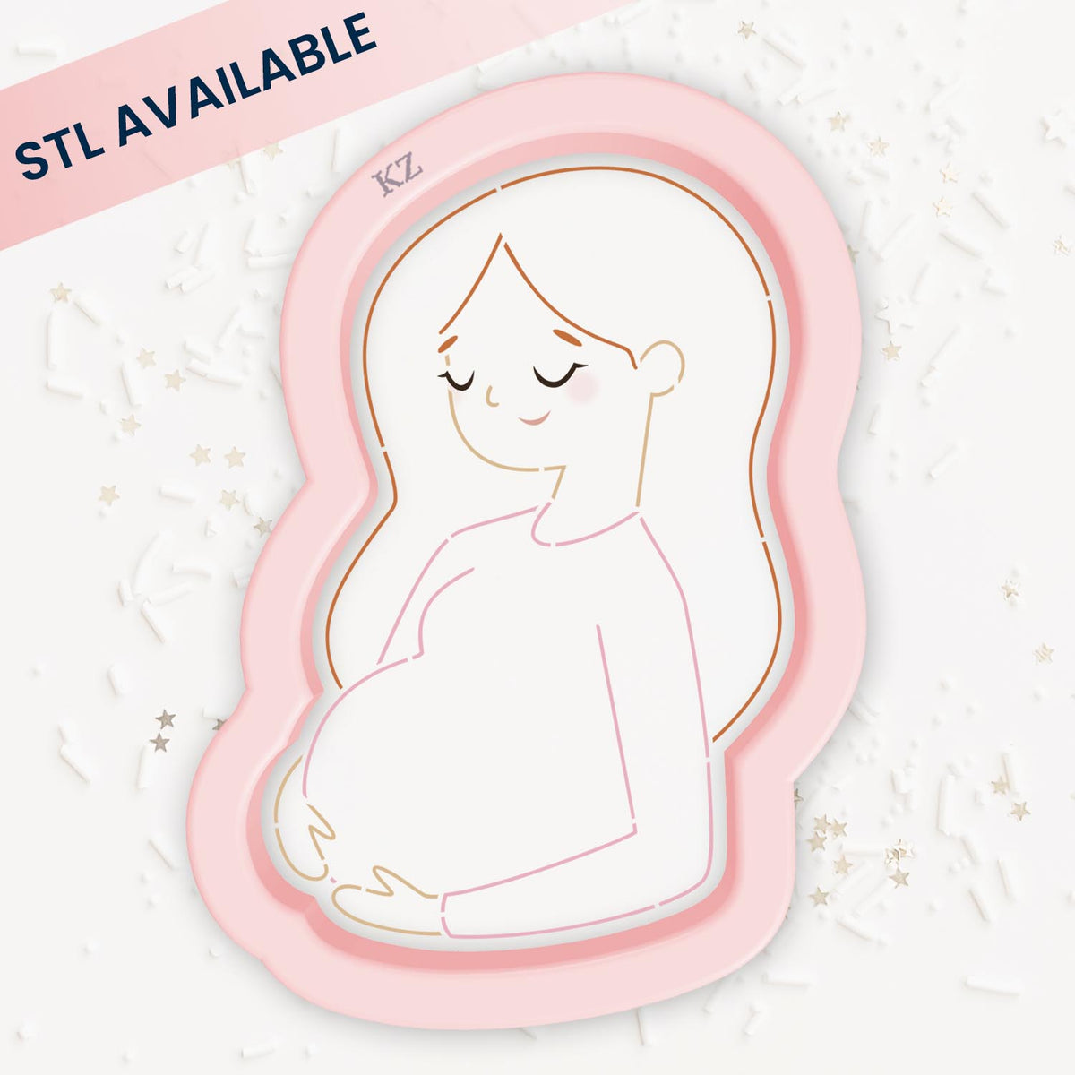 Cookie Cutters Pregnant Woman – Cookie Cutter &amp; Stencil Set