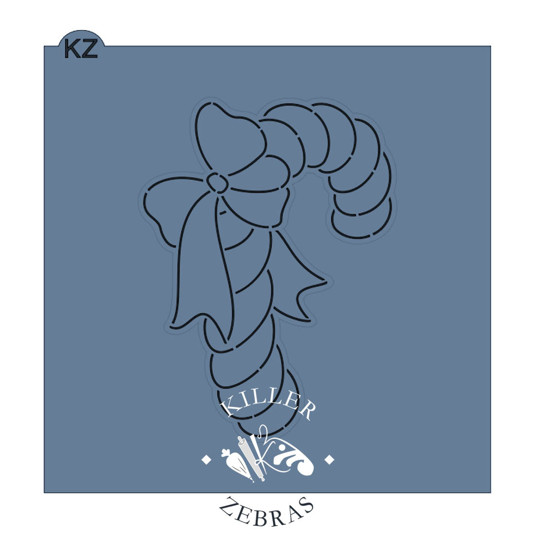 Puffy Candy Cane Cutter/Stencil | Killer Zebras puffy-candy-cane-cutter-stencil-killer-zebras