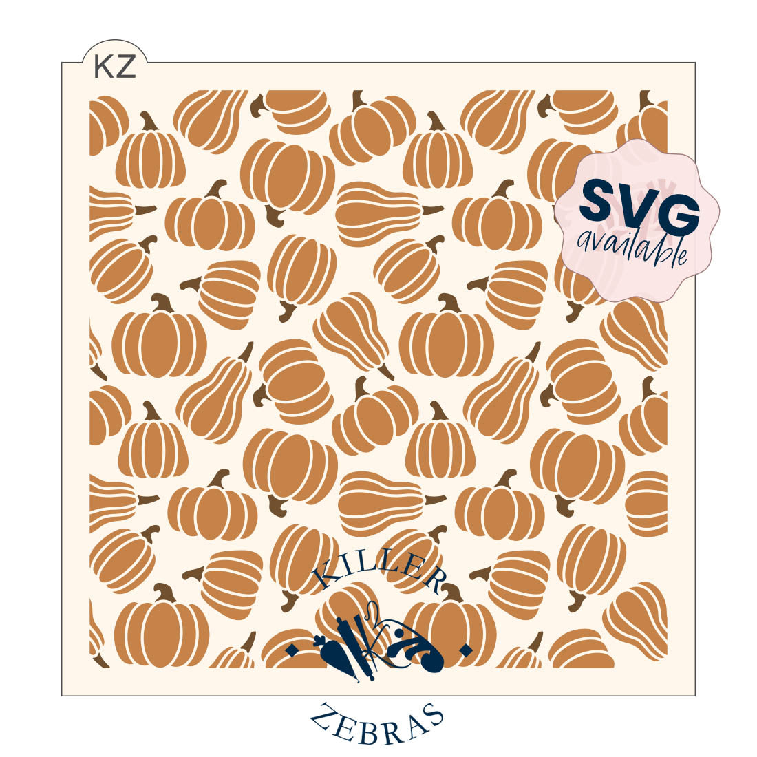 Pumpkins 2/3 Part Stencil | Killer Zebras