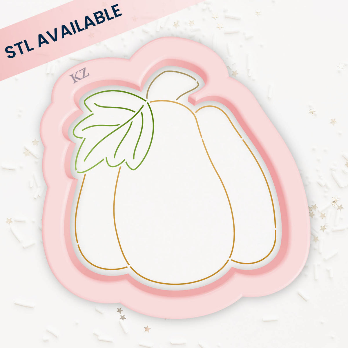 Pumpkin with Leaf – Cookie Cutter &amp; Stencil Set
