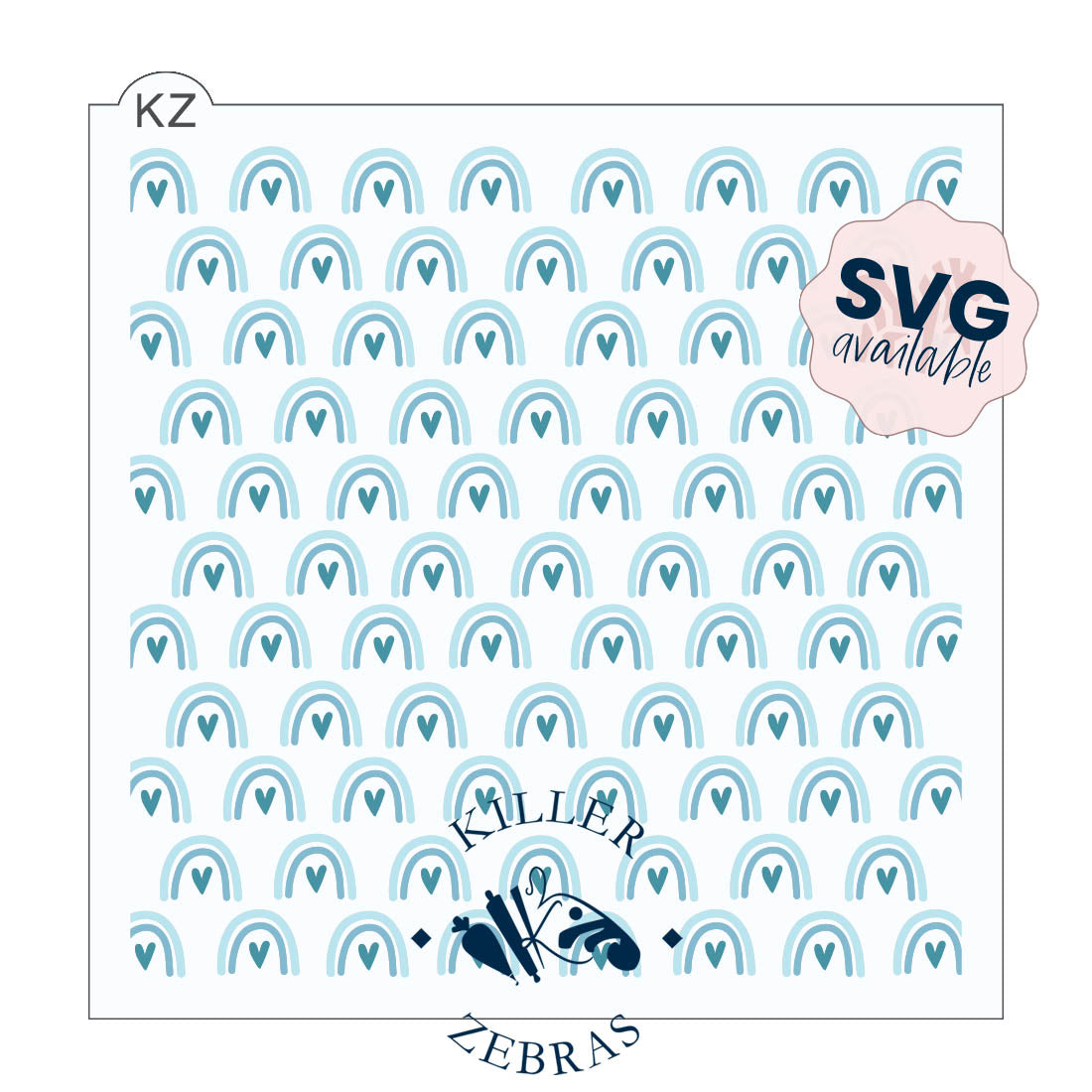 5.5 x 5.5 Stencil Rainbow Love 3 Part Stencil