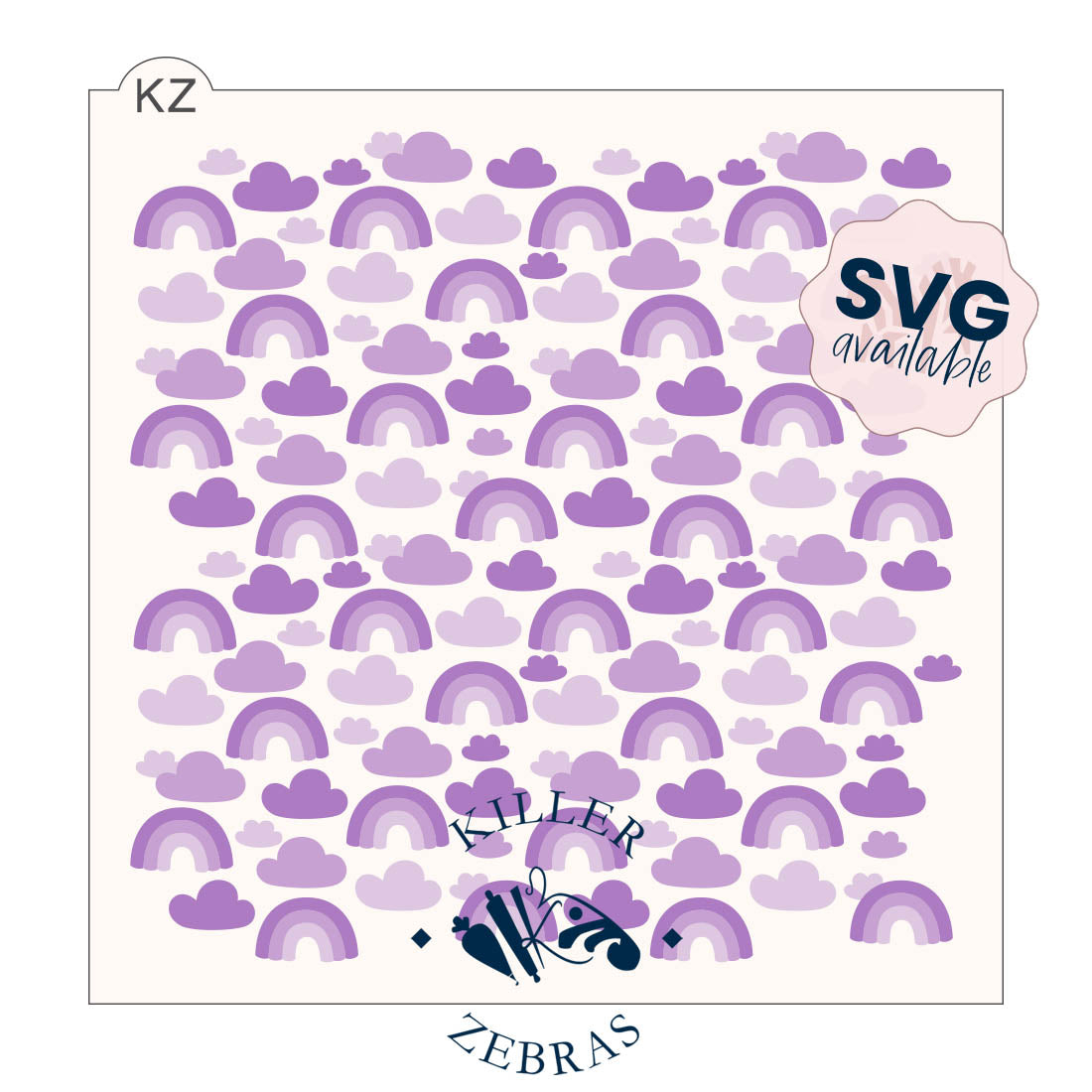 5.5 x 5.5 Stencil Rainbows – Layered Cookie Stencil