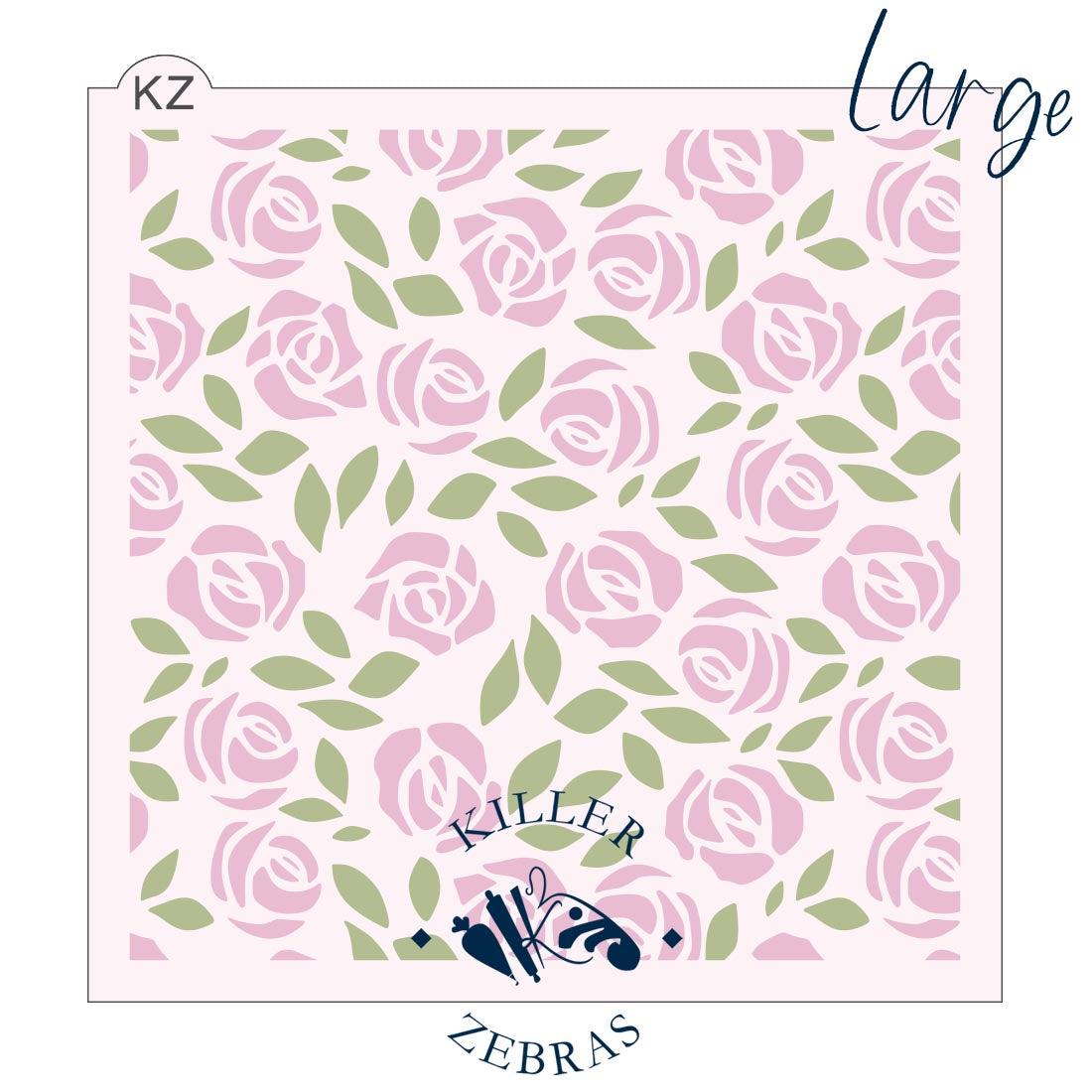 5.5 x 5.5 Stencil Roses - Single/2 Part Stencil Layered 2 Part Stencil Large