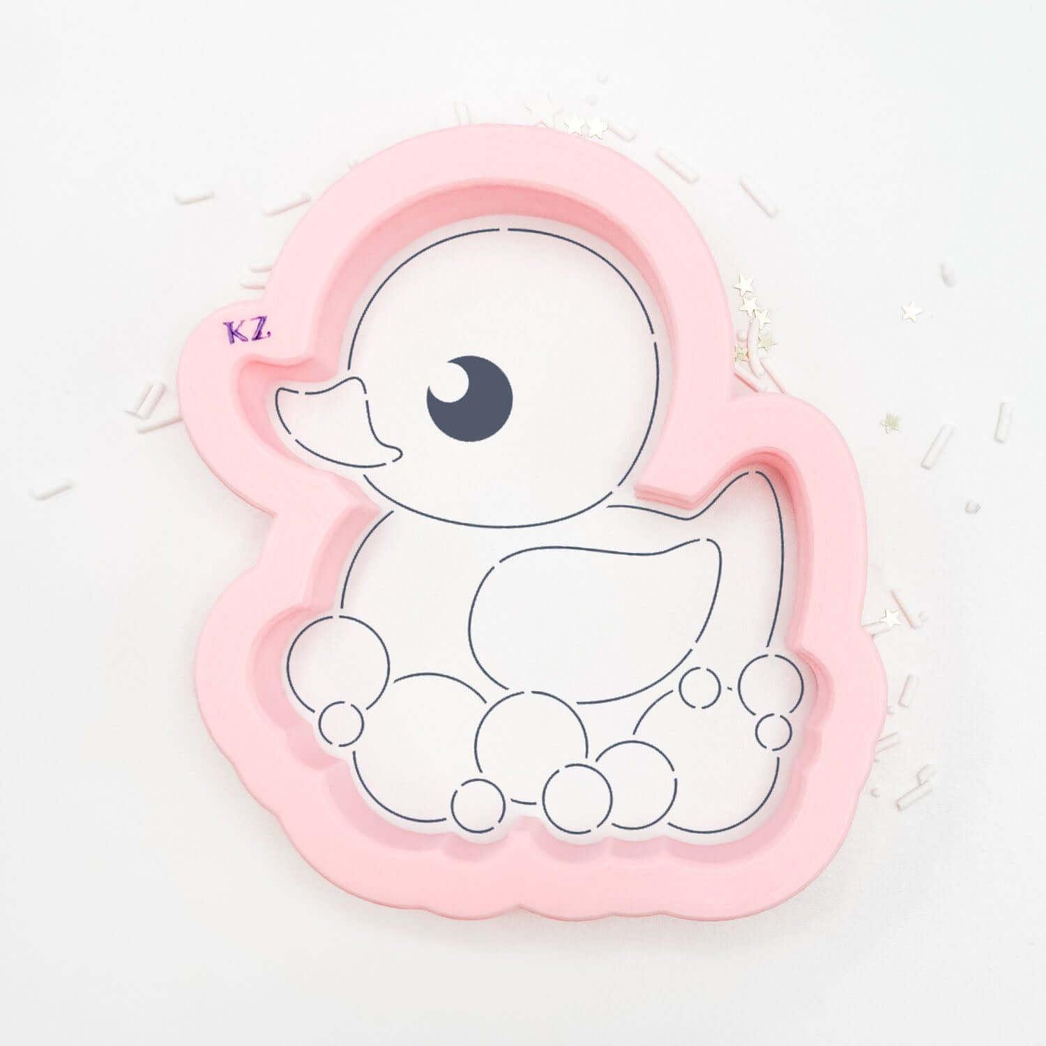 Cookie Cutters Rubber Ducky with Bubbles Cutter/Stencil
