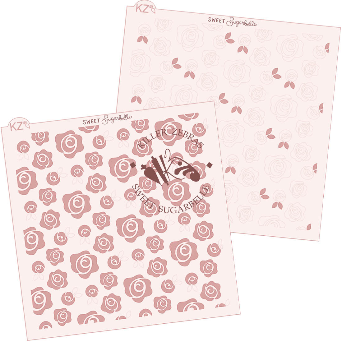 5.5 x 5.5 Stencil SSB Garden Rose 2 Part Stencil