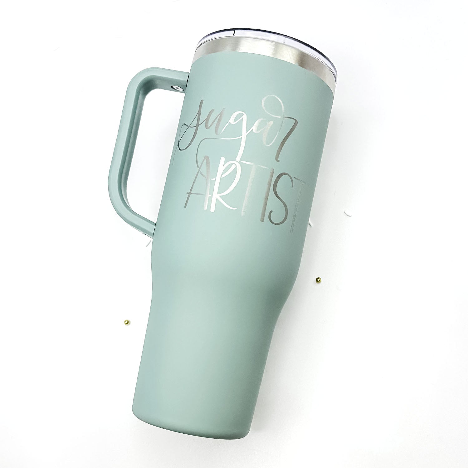 Tumbler Sage Satin Stainless Steel 40 oz. Tumbler with Handle