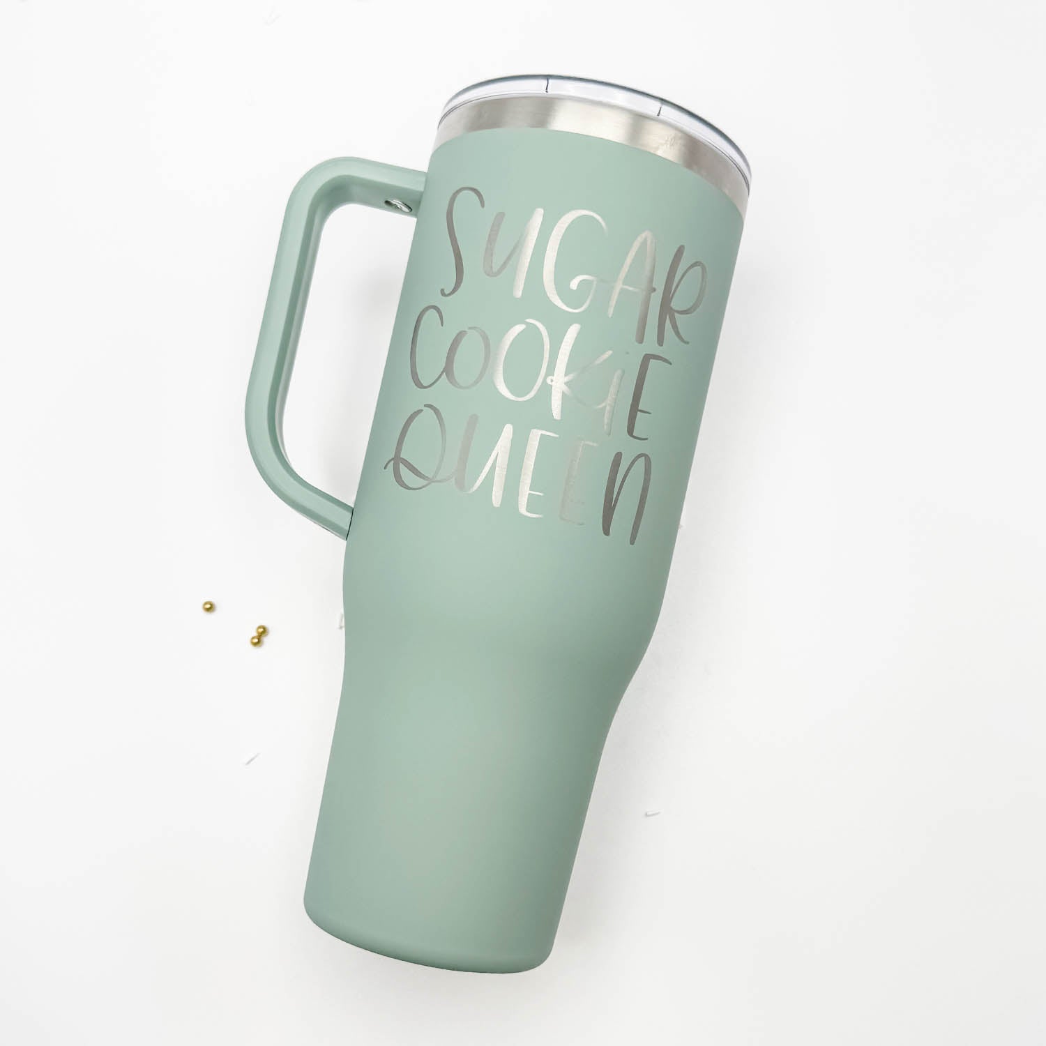 Tumbler Sage Satin Stainless Steel 40 oz. Tumbler with Handle