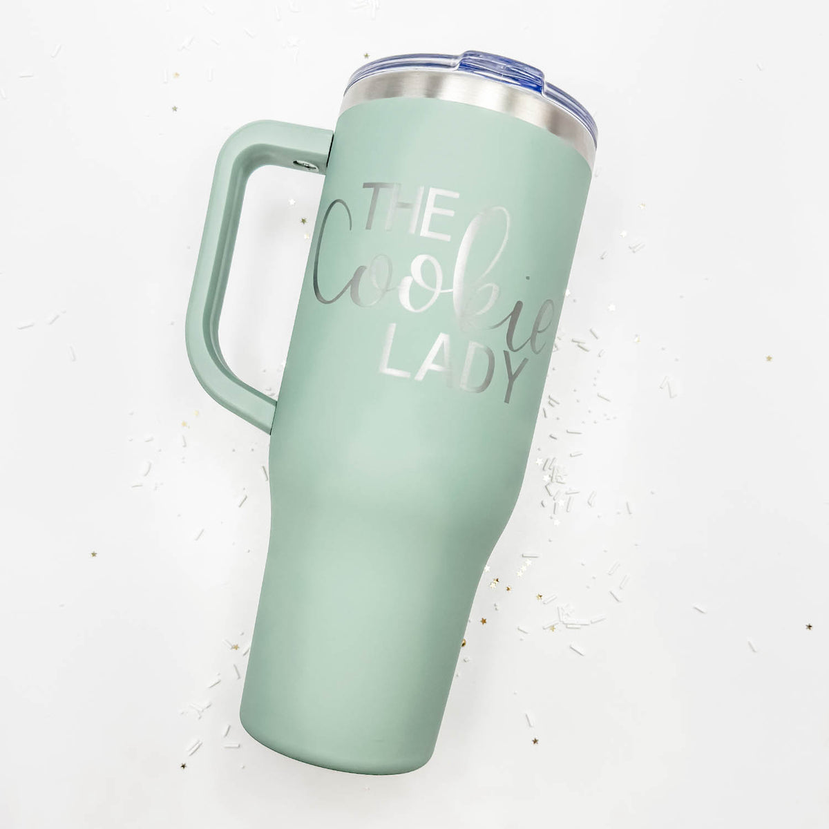 Tumbler Sage Satin Stainless Steel 40 oz. Tumbler with Handle