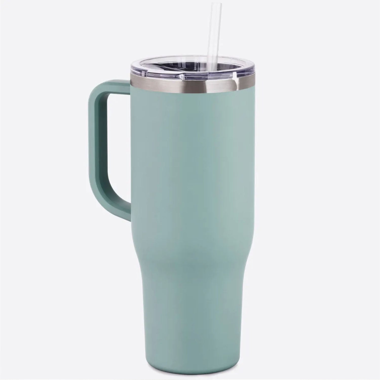 Sage 40 oz Stainless Handle Tumbler with lid and Straw - Artistry Epoxy