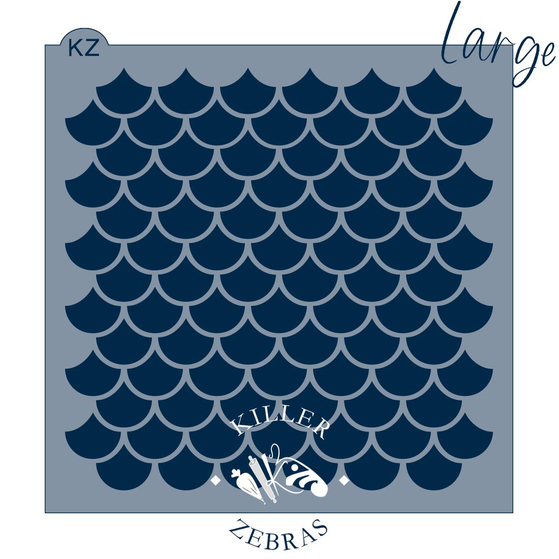 5.5 x 5.5 Stencil Scallops Stencil Large