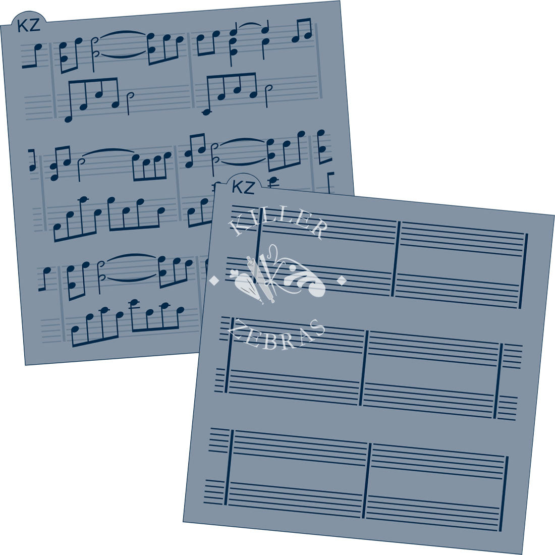 5.5 x 5.5 Stencil Sheet Music 2 Part Stencil