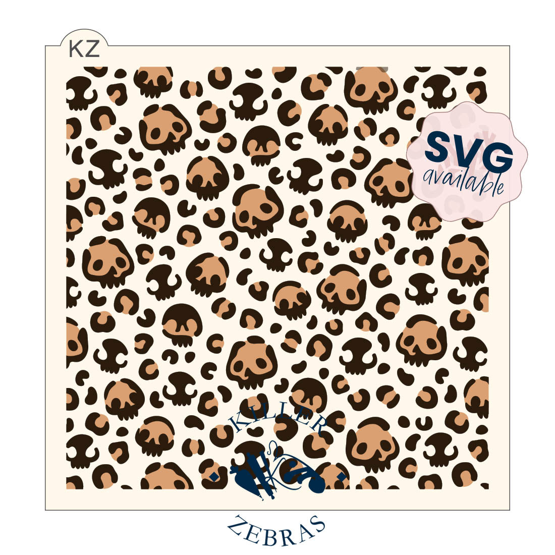 Skull Leopard Print – Layered Cookie Stencil