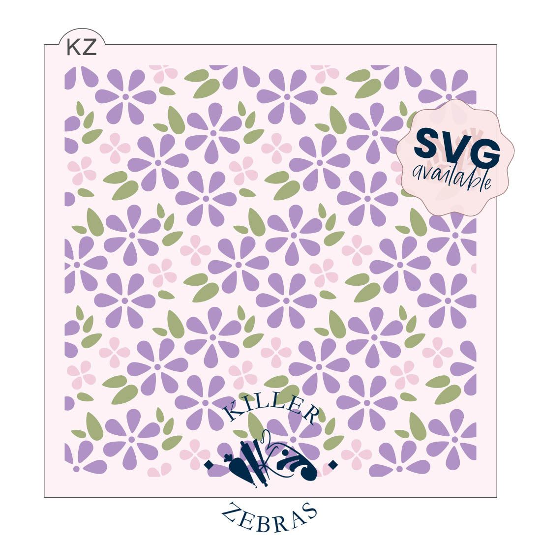 5.5 x 5.5 Stencil Spring Flowers Stencil