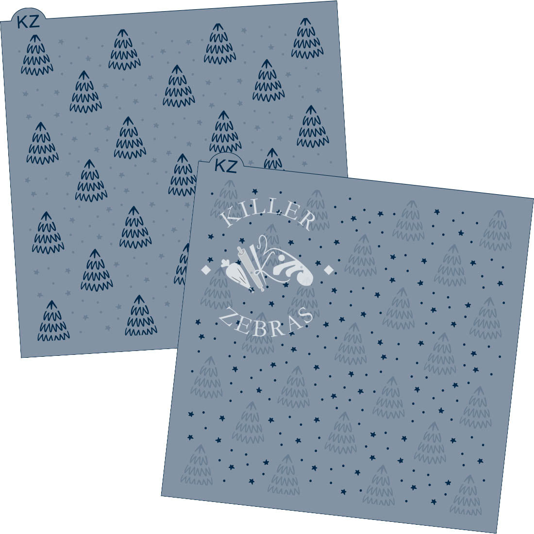 5.5 x 5.5 Stencil Starlit Pines 2 Part Stencil