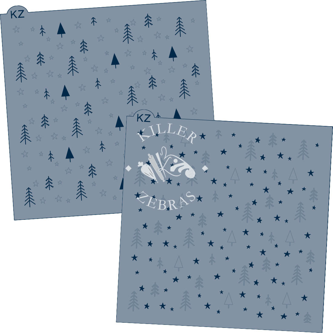 5.5 x 5.5 Stencil Starry Night 2 Part Stencil