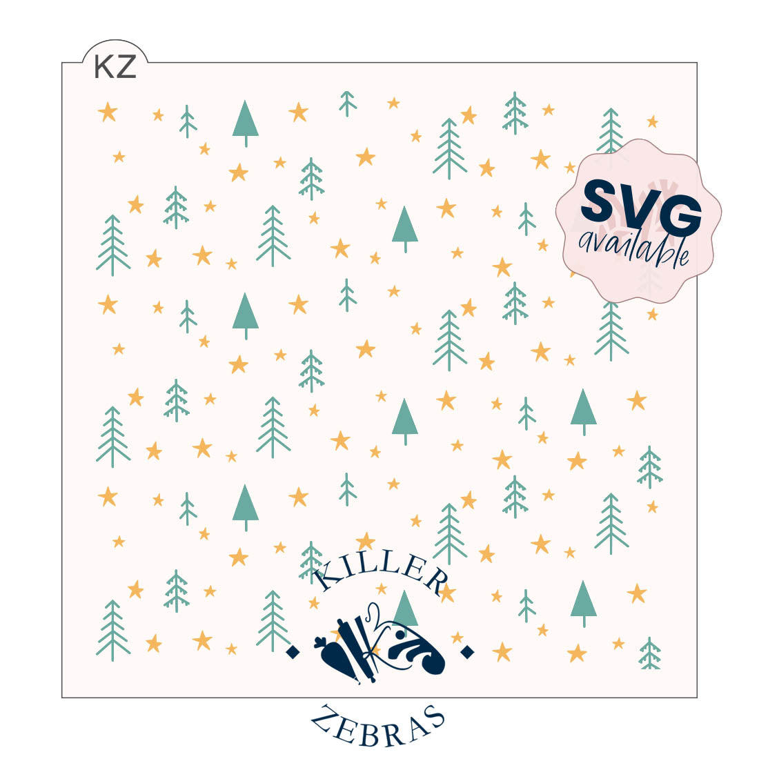 5.5 x 5.5 Stencil Starry Night 2 Part Stencil