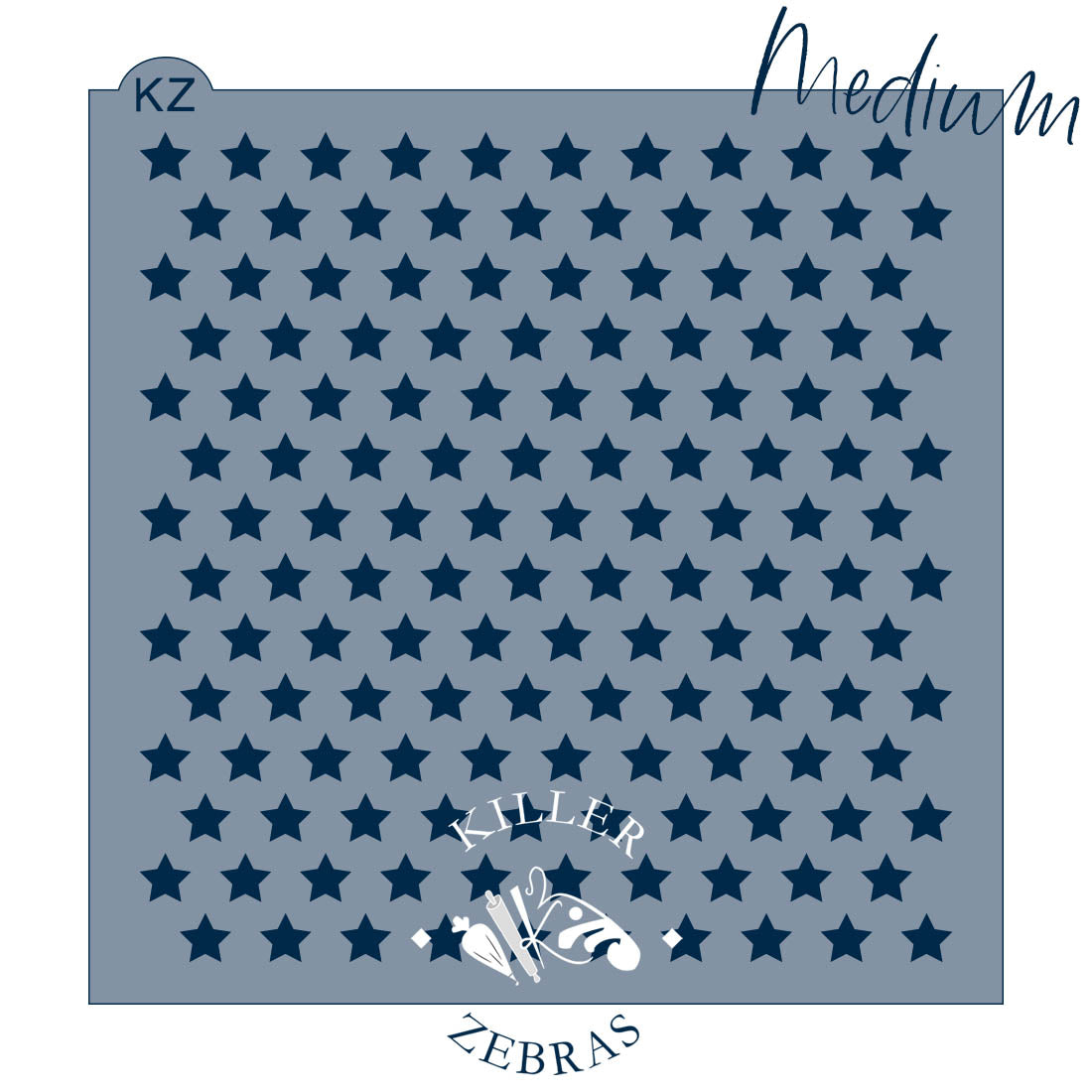 5.5 x 5.5 Stencil Stars Stencil Medium
