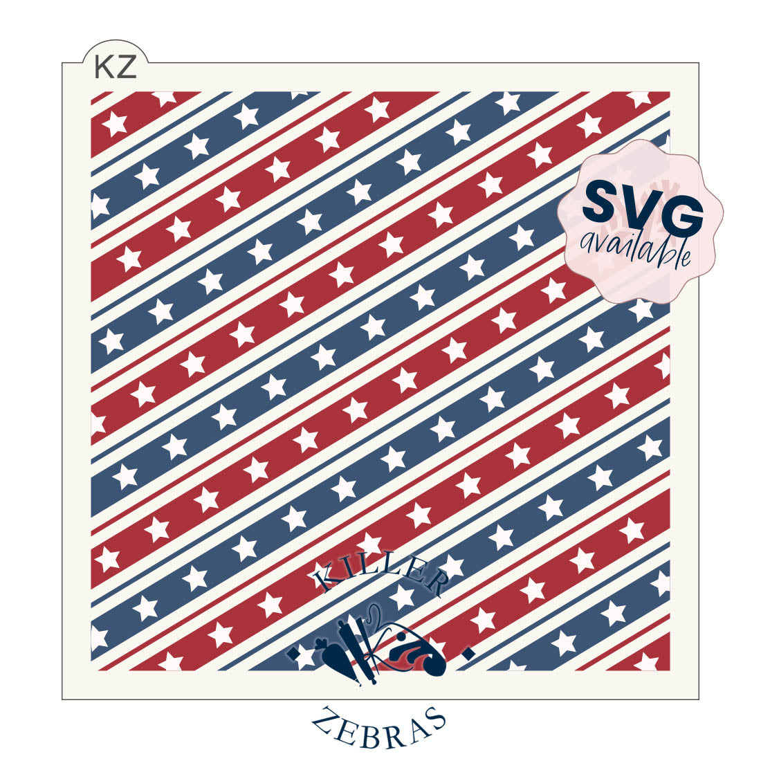 5.5 x 5.5 Stencil Stars and Stripes – Layered Cookie Stencil