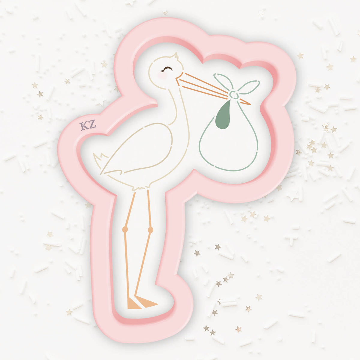 Cookie Cutters Stork – Cookie Cutter &amp; Stencil Set