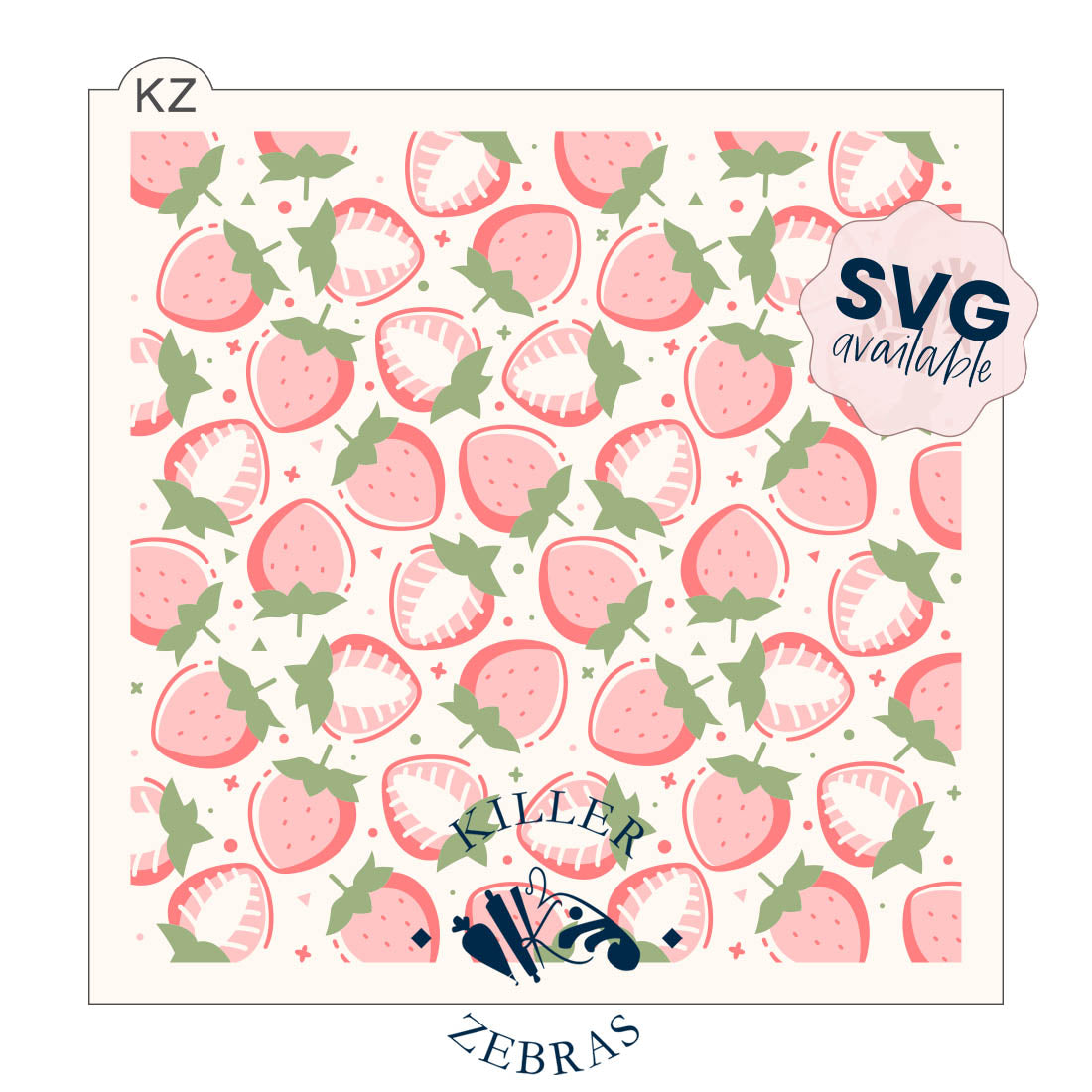 5.5 x 5.5 Stencil Strawberry Fields Forever – Layered Cookie Stencil