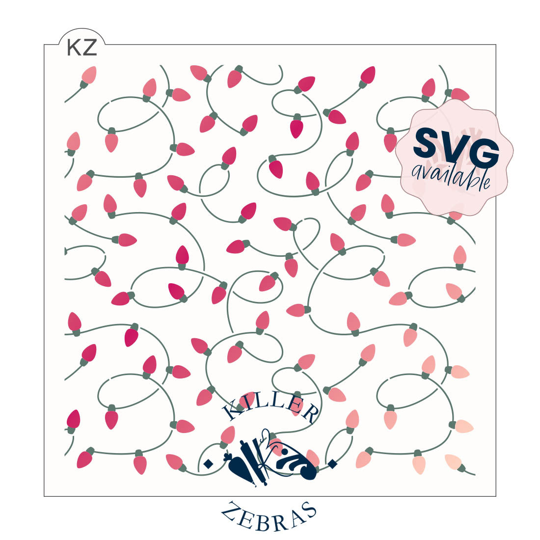 5.5 x 5.5 Stencil String of Lights 2 Part Stencil