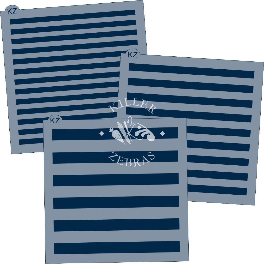 5.5 x 5.5 Stencil Stripes Stencil Set of 3 (S,M,L)