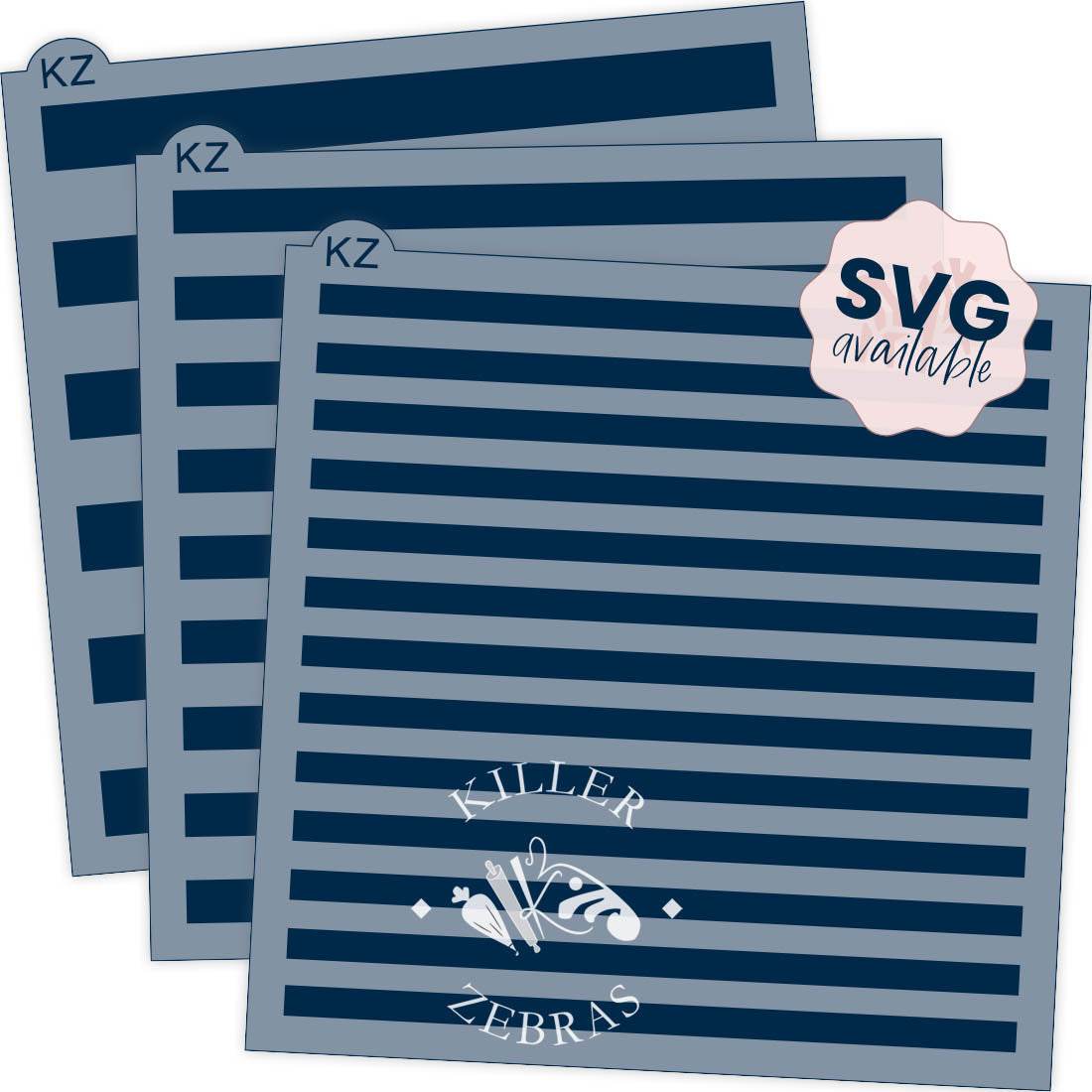 5.5 x 5.5 Stencil Stripes – Cookie Stencil