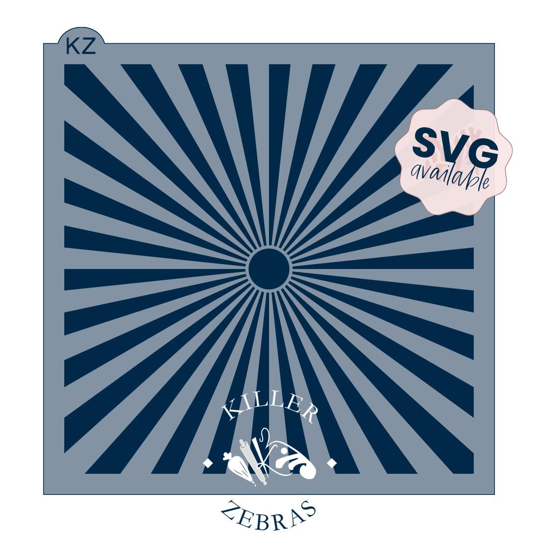 5.5 x 5.5 Stencil Sunburst – Cookie Stencil