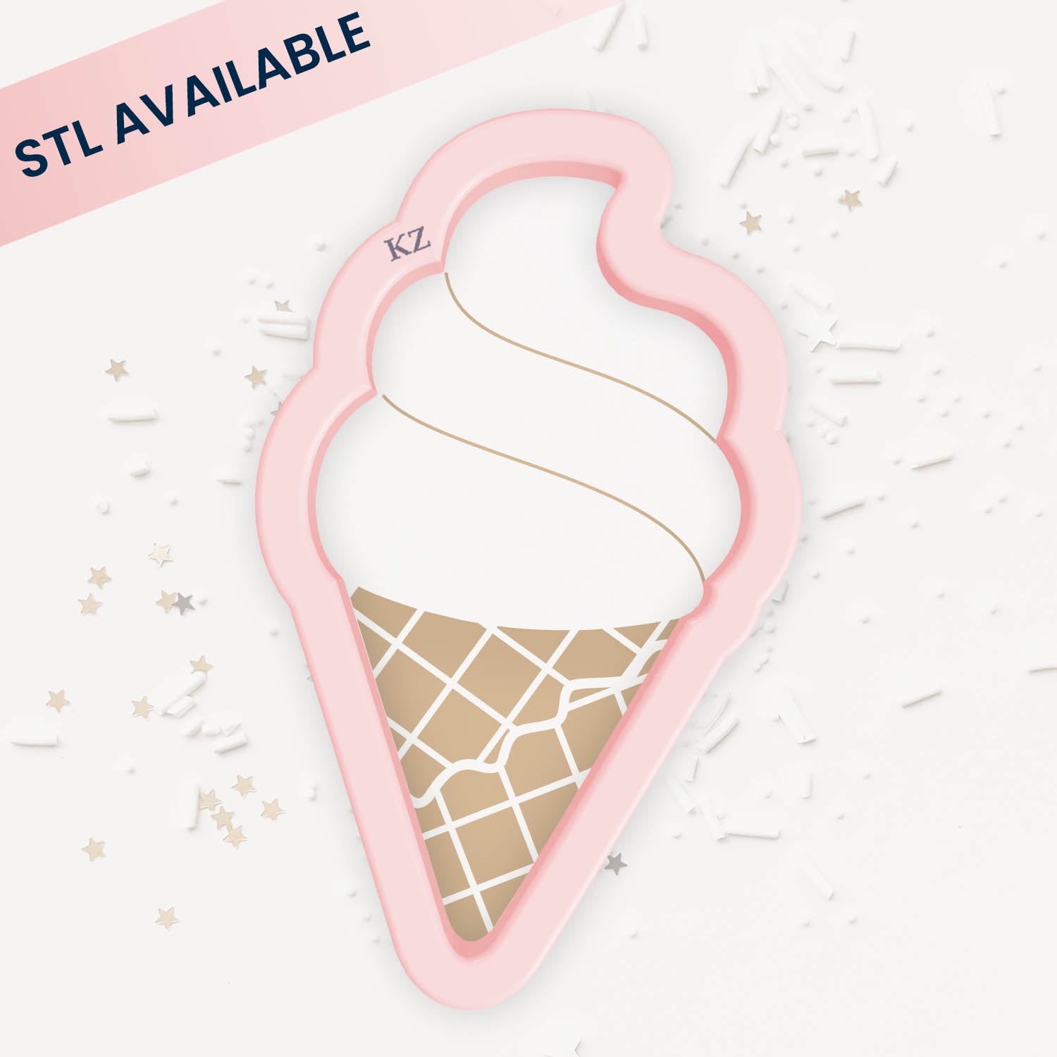 Cookie Cutters Swirled Ice Cream Cutter/Stencil