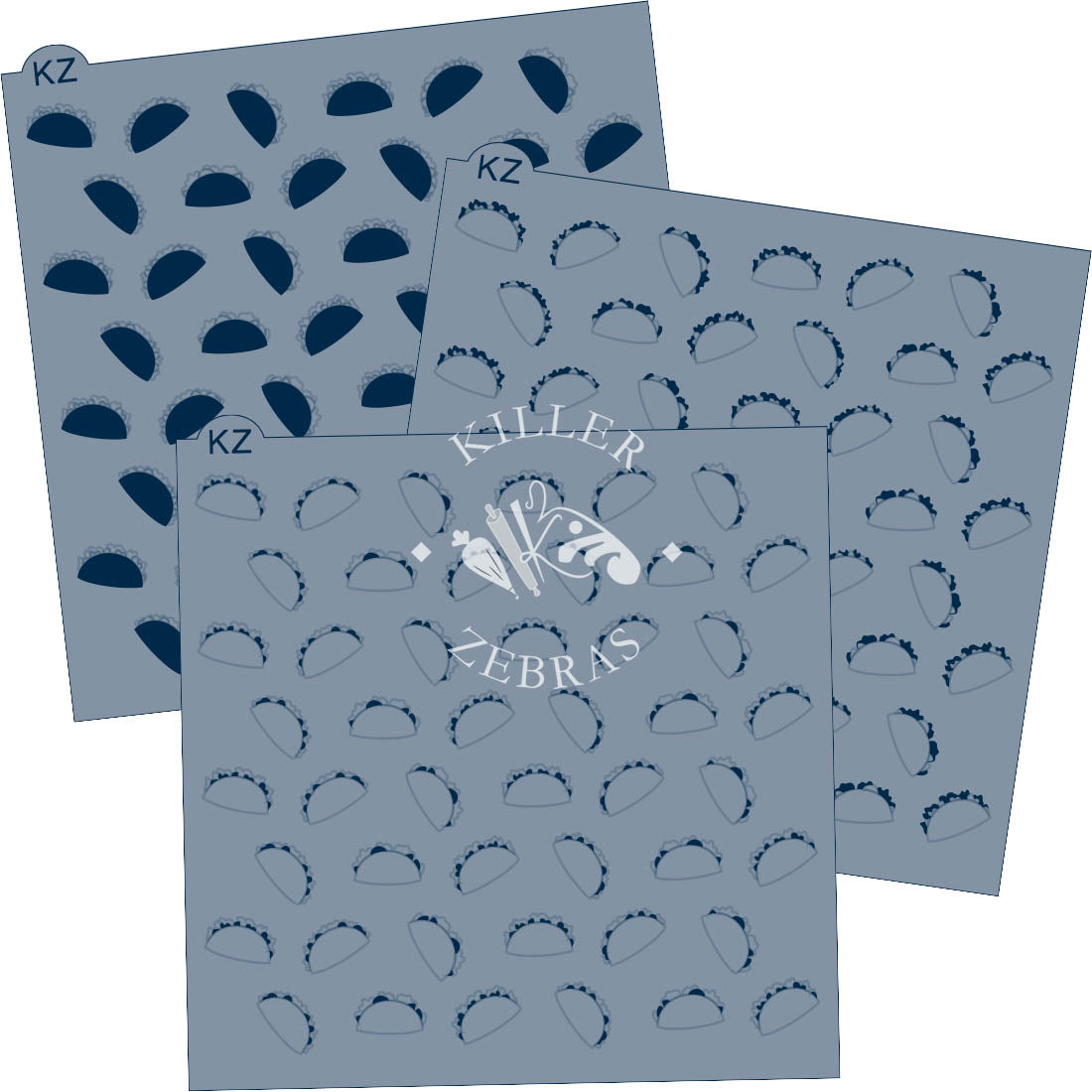 5.5 x 5.5 Stencil Tacos 3 Part Stencil