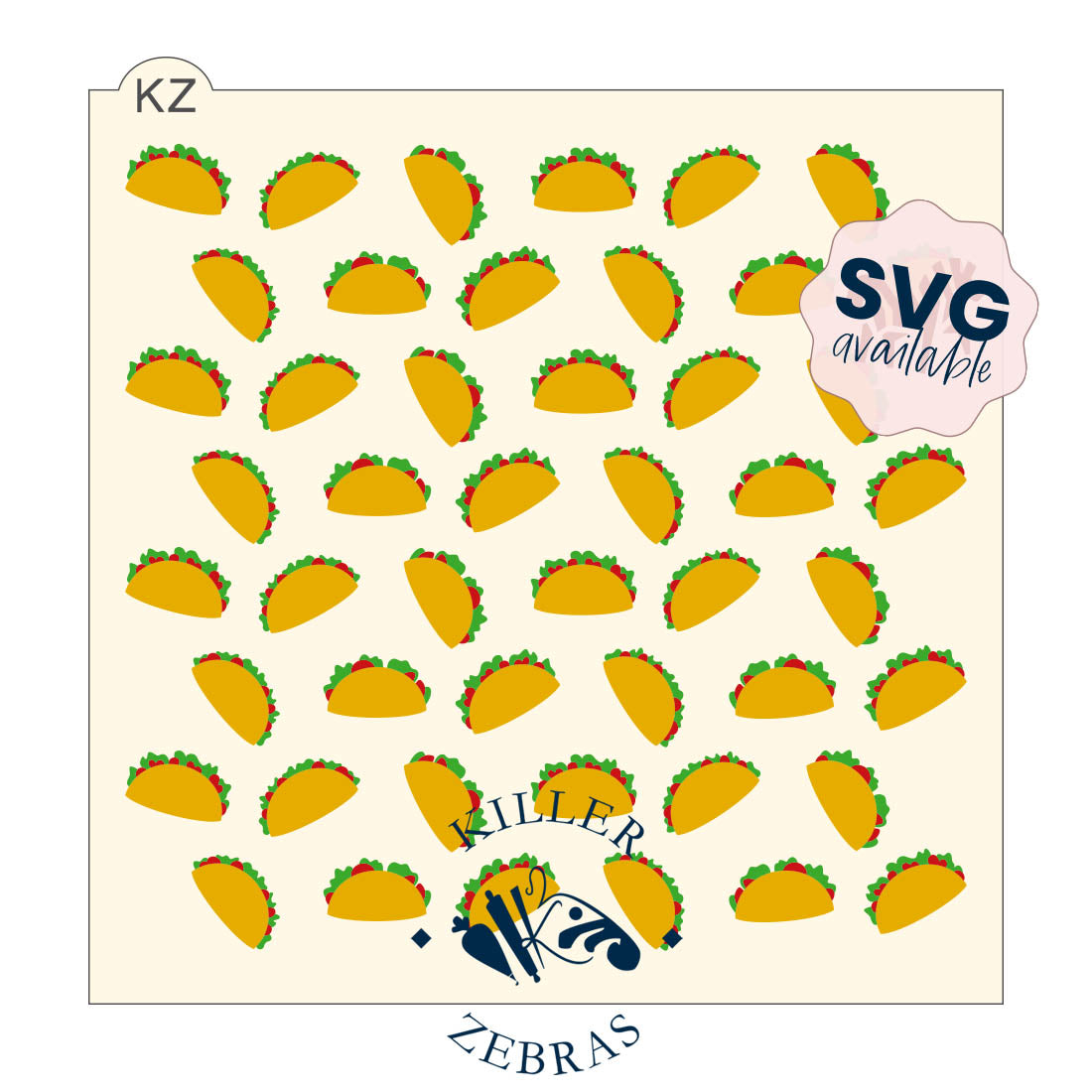5.5 x 5.5 Stencil Tacos – Layered Cookie Stencil