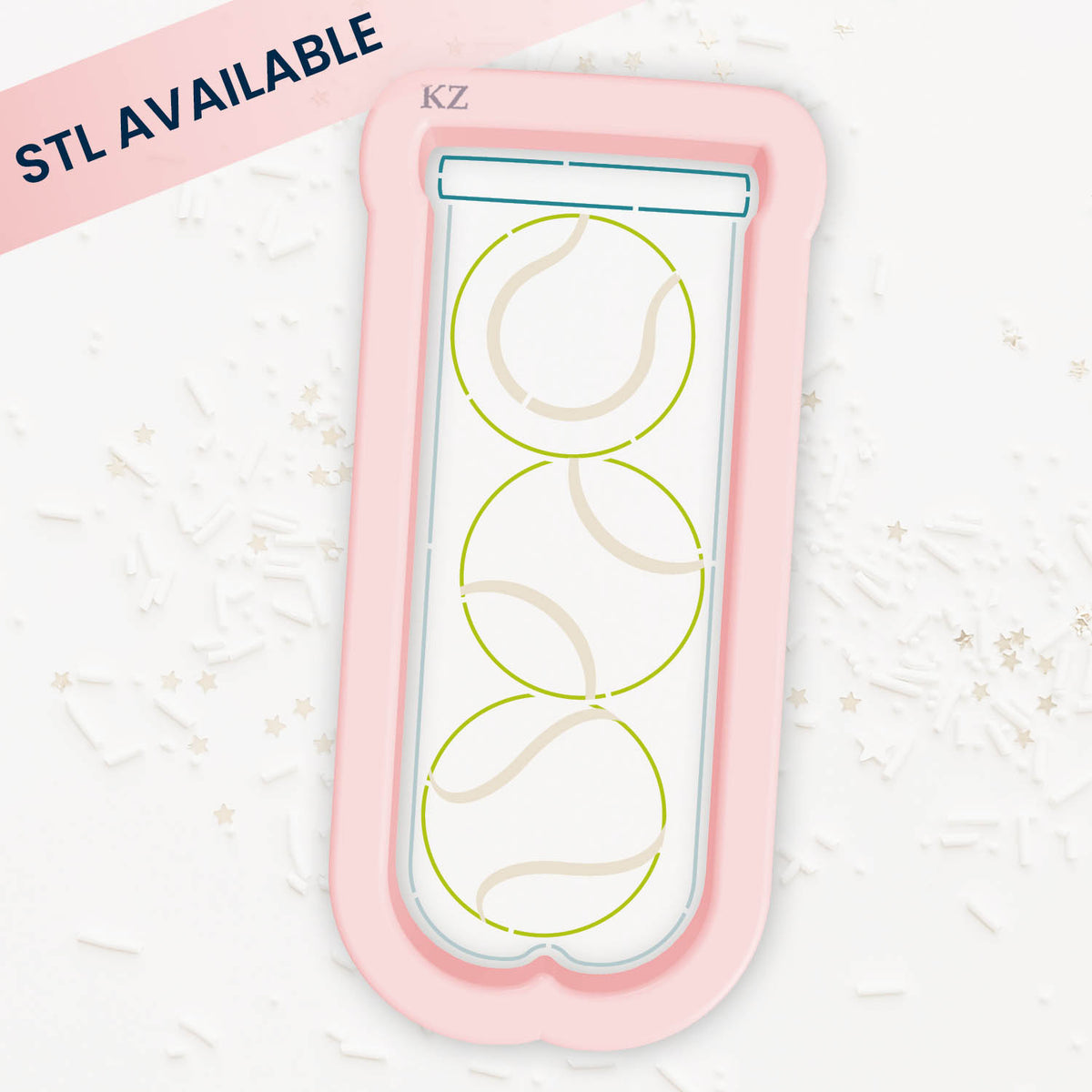 Tennis Ball Cannister – Cookie Cutter &amp; Stencil Set