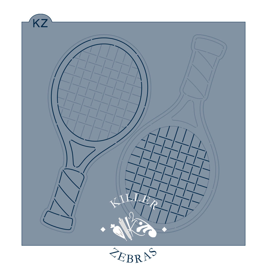 Tennis Racket – Cookie Cutter & Stencil Set