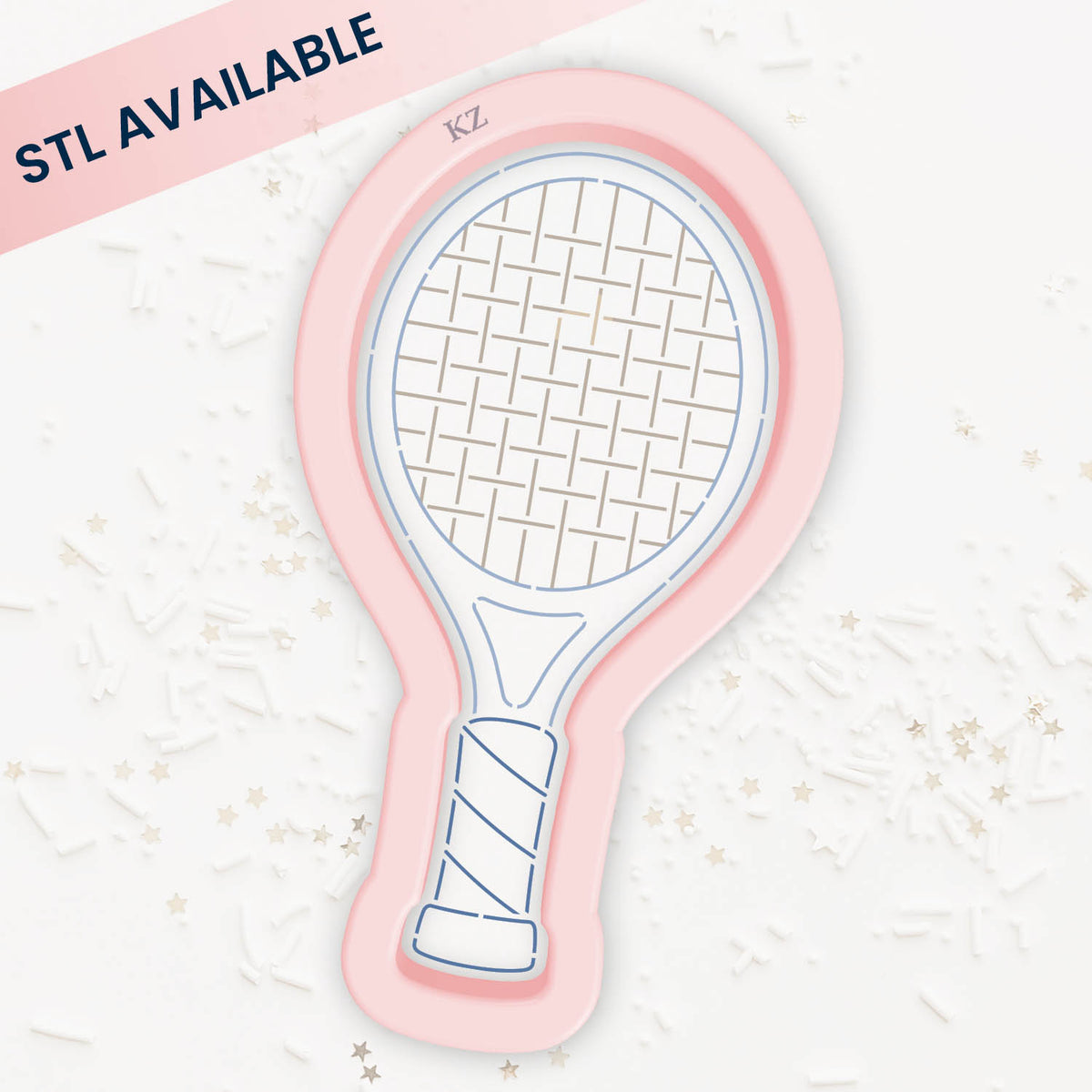 Tennis Racket – Cookie Cutter &amp; Stencil Set