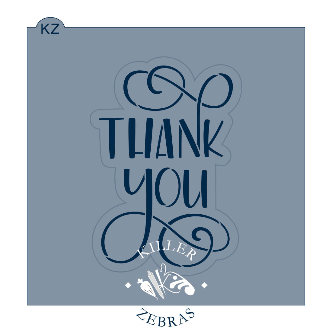 Cookie Cutters Thank You (Style 1) – Cookie Cutter &amp; Stencil Set
