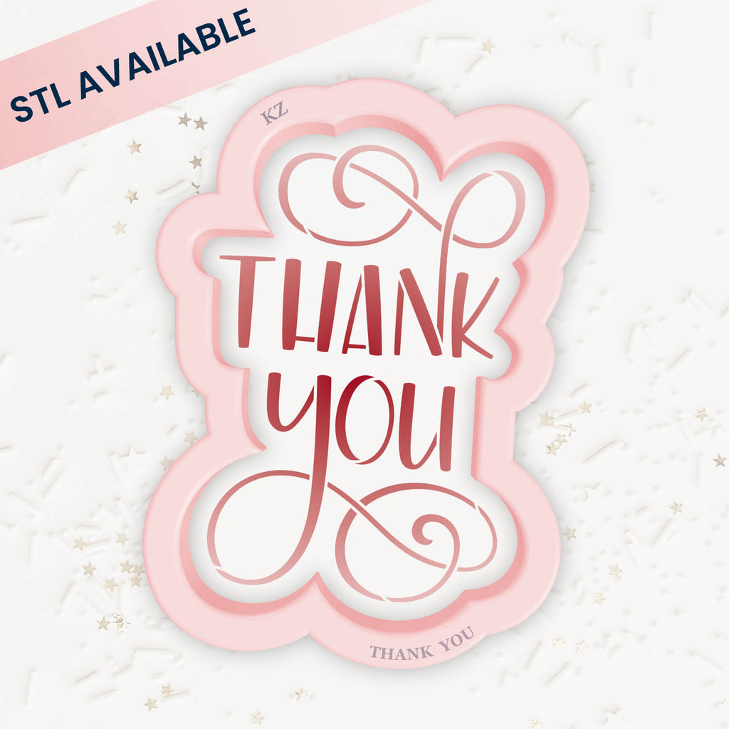 Thank You (Style 1) Cookie Cutter & Stencil Set | Cookie