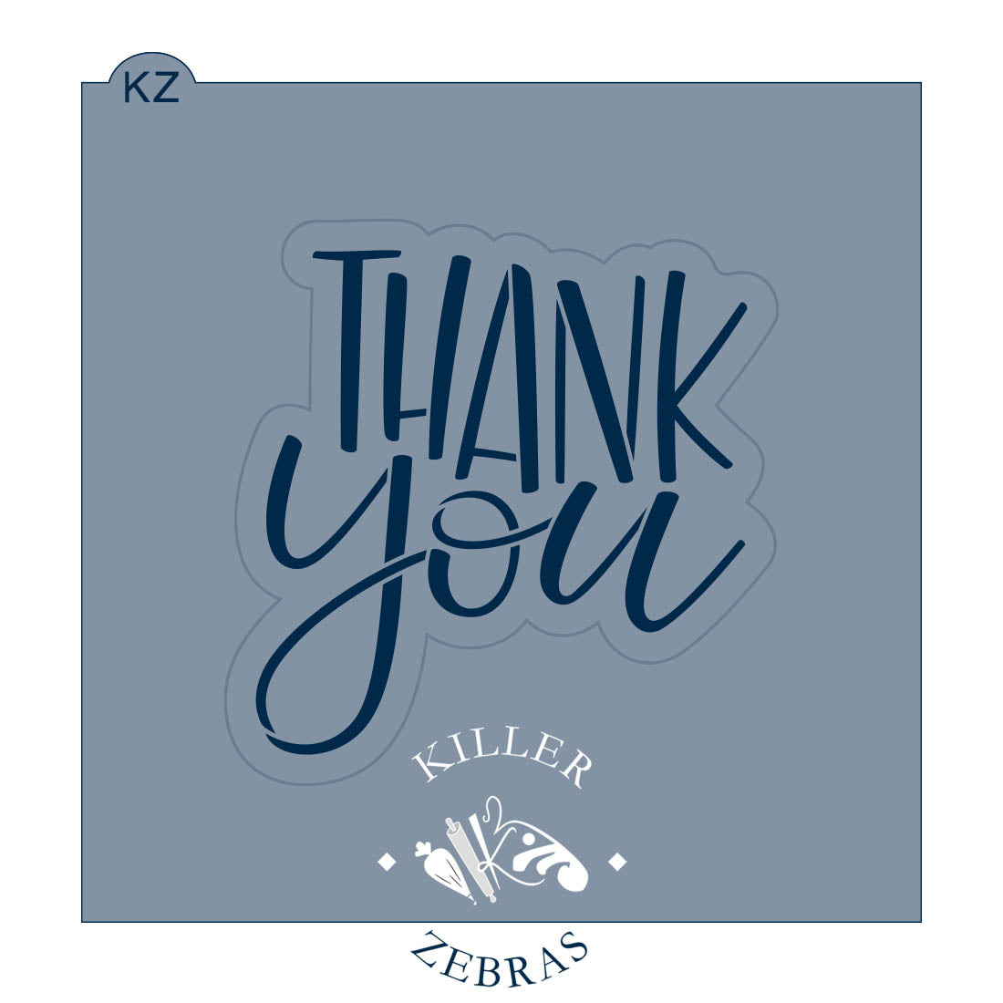 Cookie Cutters Thank You (Style 2) – Cookie Cutter & Stencil Set
