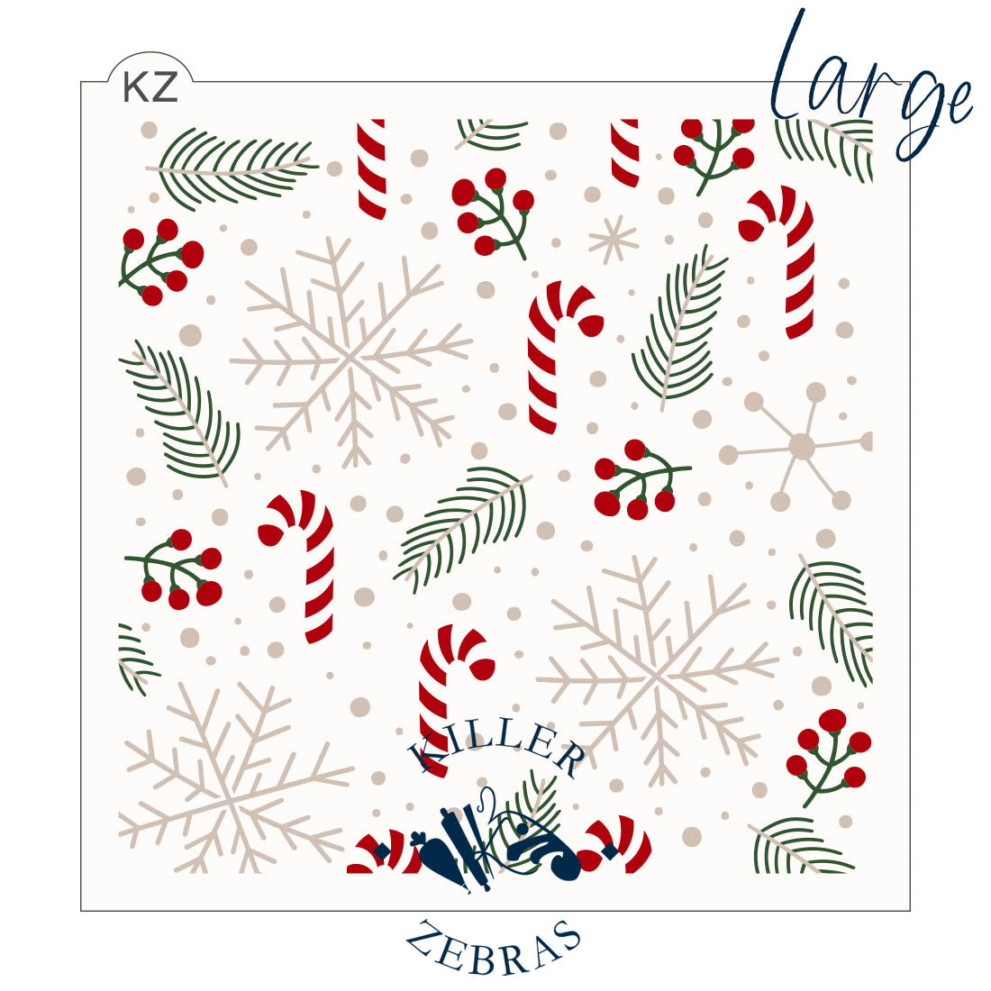 5.5 x 5.5 Stencil 'Tis the Season 3 Part Stencil