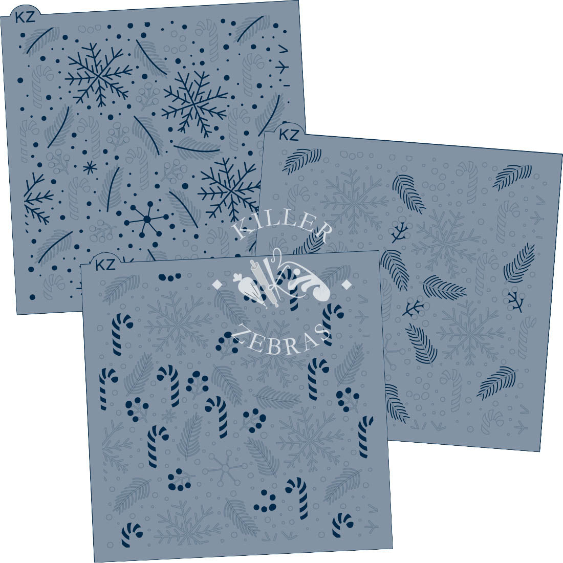 5.5 x 5.5 Stencil &#39;Tis the Season 3 Part Stencil