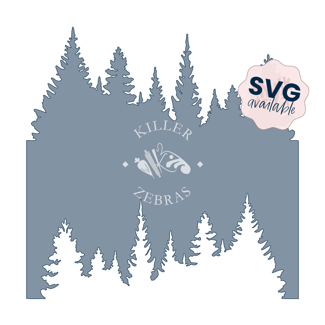 5.5 x 5.5 Stencil Tree Line Stencil