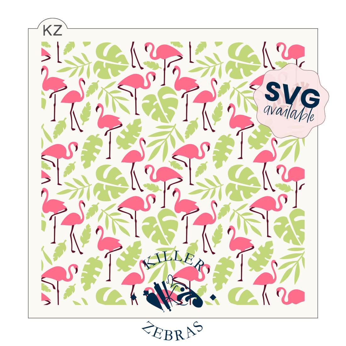 5.5 x 5.5 Stencil Tropical Flamingos – Layered Cookie Stencil
