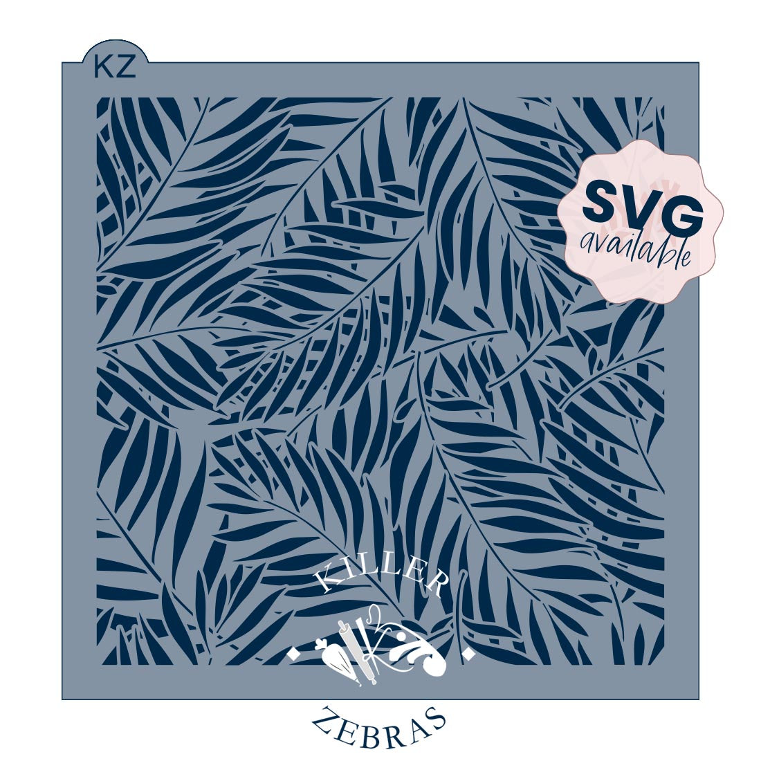 5.5 x 5.5 Stencil Tropical Leaves Stencil