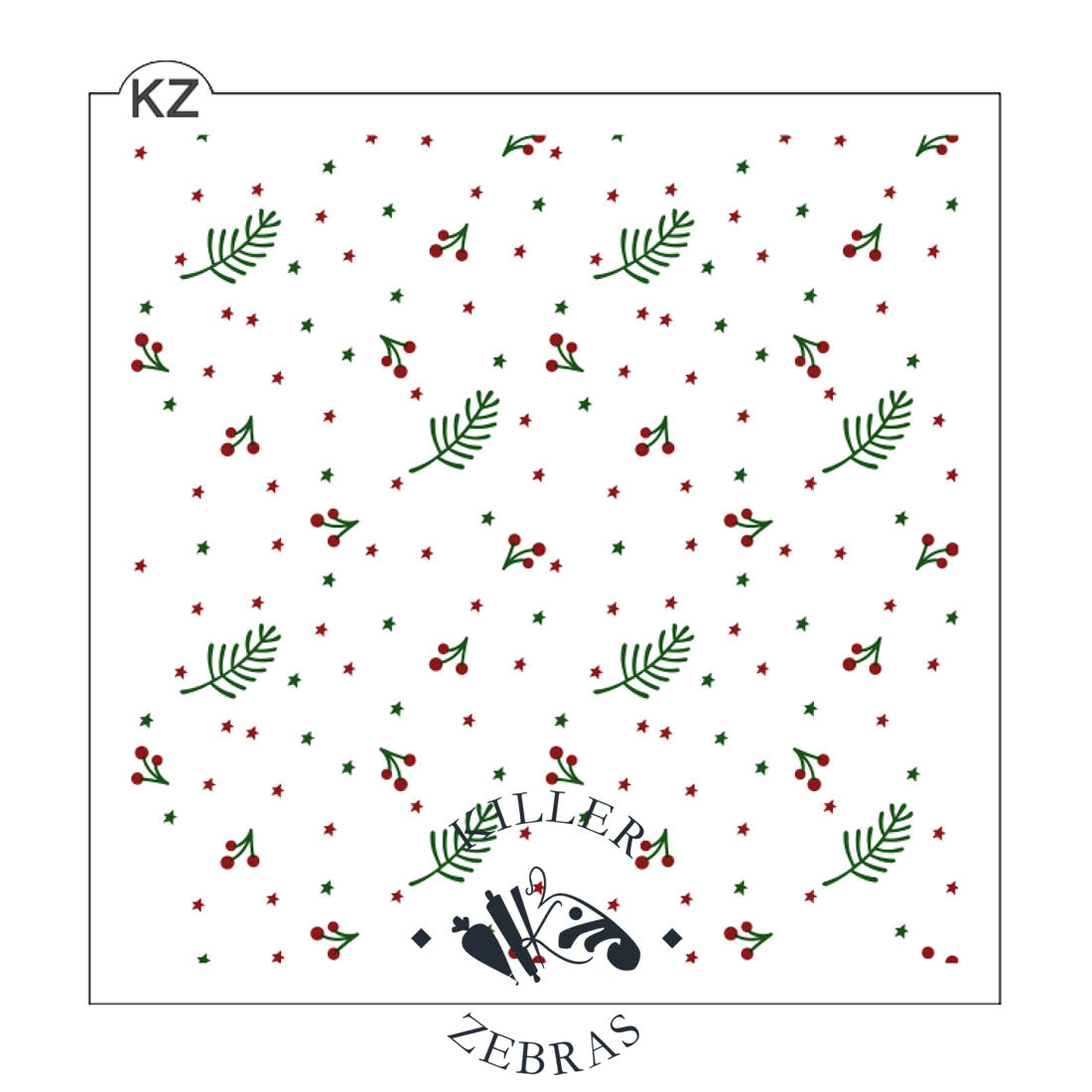 5.5 x 5.5 Stencil Twinkling Winter 2 Part Stencil