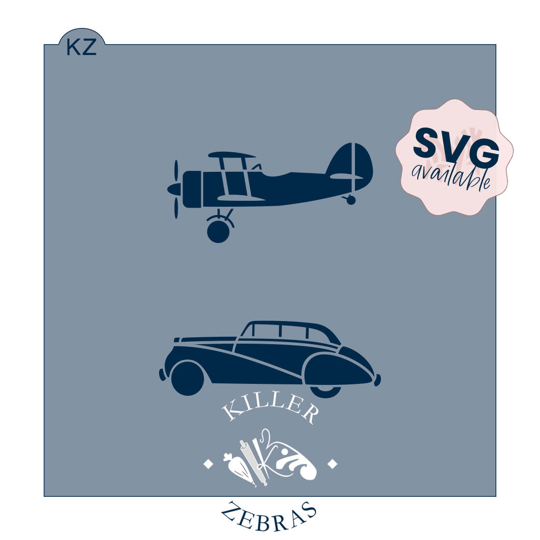 5.5 x 5.5 Stencil Vintage Vehicles – Cookie Stencil