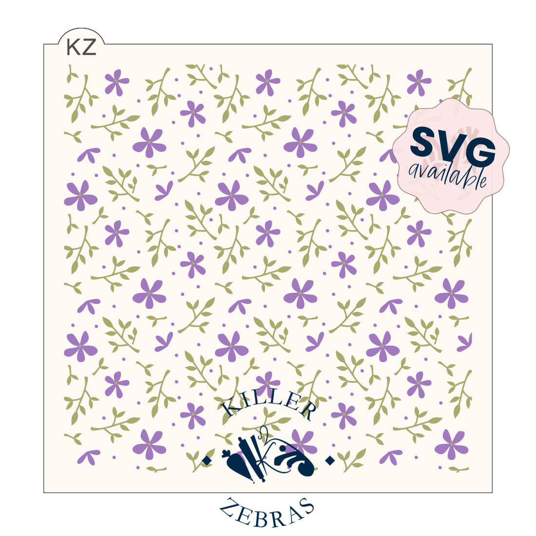 5.5 x 5.5 Stencil Violets – Layered Cookie Stencil